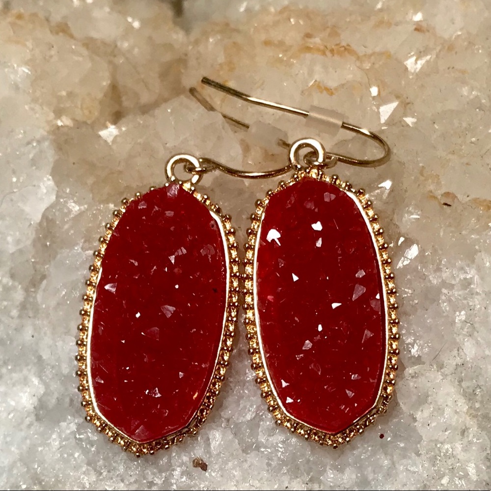 4/$25   Red Orange Kendra Scott Like Earrings